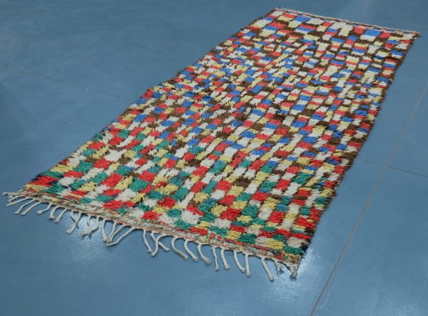 Colored Azilal rug from Morocco 9.28 ft x 4.06 ft