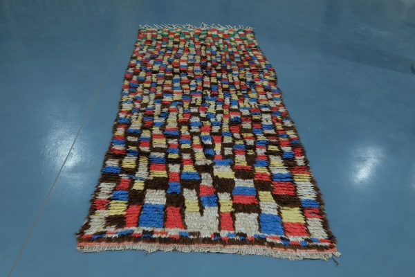 Colored Azilal rug from Morocco 9.28 ft x 4.06 ft