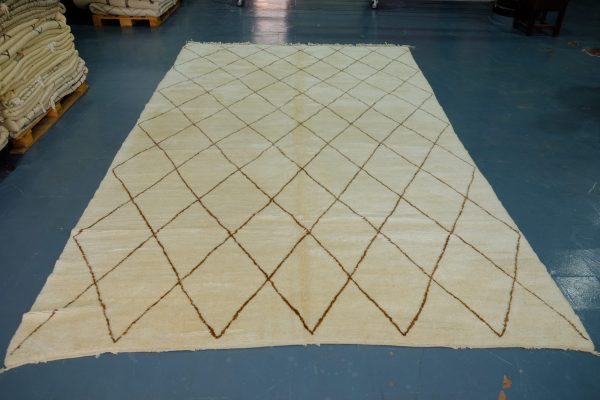 Large & unique Moroccan Beni ourain rug 13 ft x 8 ft