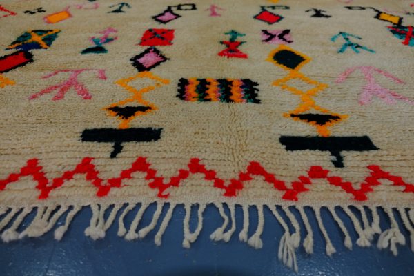 Colored moroccan berber rugs 7.64 ft x 5.38 ft