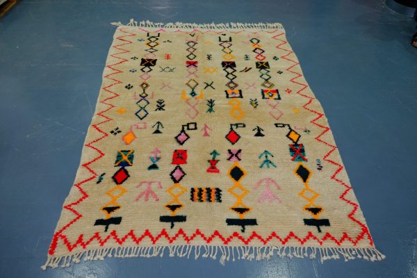 Colored moroccan berber rugs 7.64 ft x 5.38 ft