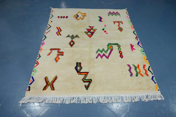 Colored berber rugs  6.39 ft x 4.98 ft