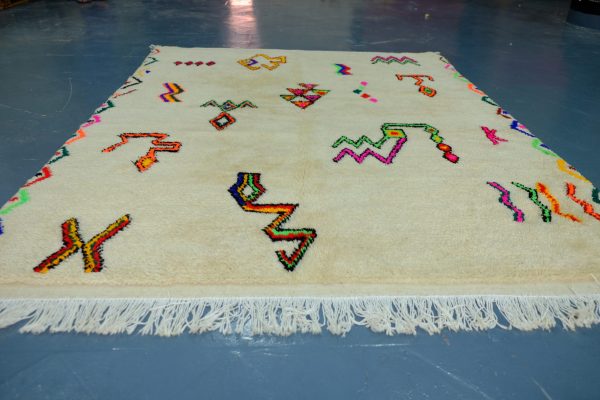 Colored berber rugs  6.39 ft x 4.98 ft