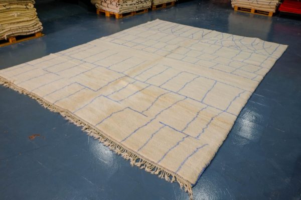 Azilal Berber rug in soft wool 12.8 ft x 9.67 ft