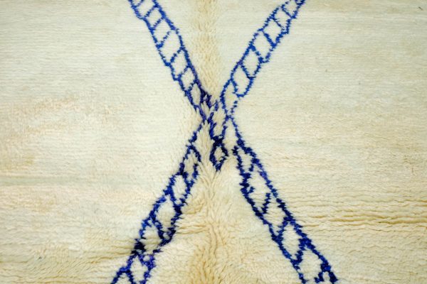 Beni Ourain rugs white & blue 12.30 ft x 10.40ft