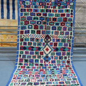 Vintage Colored Azilal rug 8.66 ft x 4.65 ft