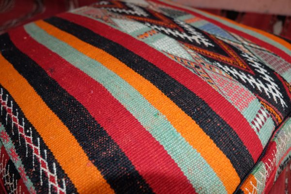 Multicolored moroccan kilim pouf