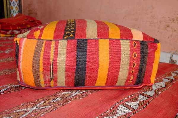 Beautiful square kilim Handmade pouf from Morocco