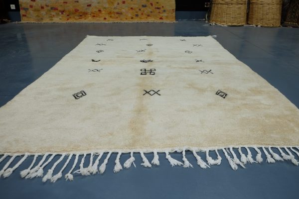 Large mrirt Moroccan rug for living room 7.54 ft x 5.05 ft