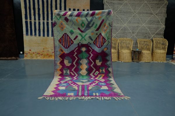Colored Moroccan rug, 9.44 ft x 5.28 ft