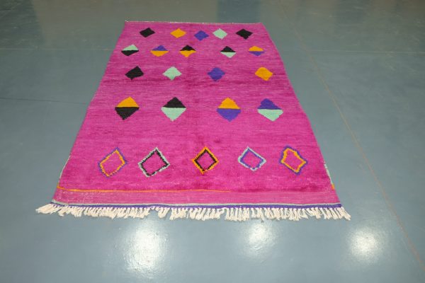 Handmade Purple Moroccan rugs, 7.74 ft x 4.75 ft