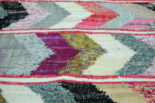 Beautiful Kilim Boucherouite rug 6.56 ft x 3.14 ft 