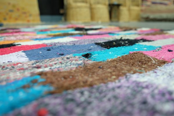 Very special Kilim Boucherouite rug 6.13 ft x 3.28 ft 