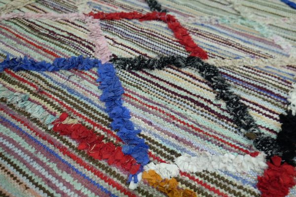 Handmade Kilim Boucherouite rug 4.92 ft x 3.14 ft