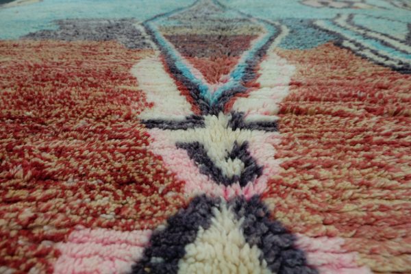 Moroccan Boucherouite rug 7.21 ft x 4.95 ft