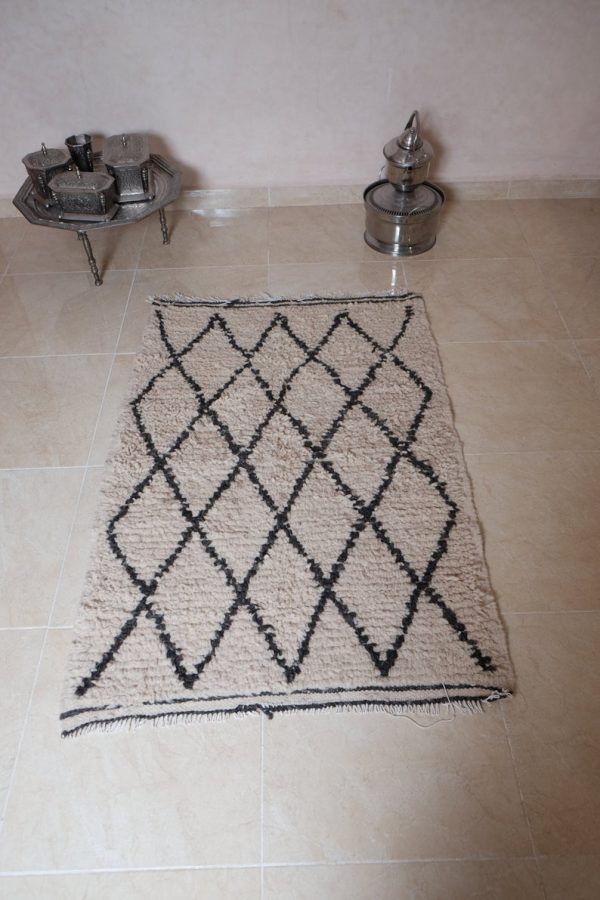 Small beni ourain rug, 4.46 ft x 2.88 ft