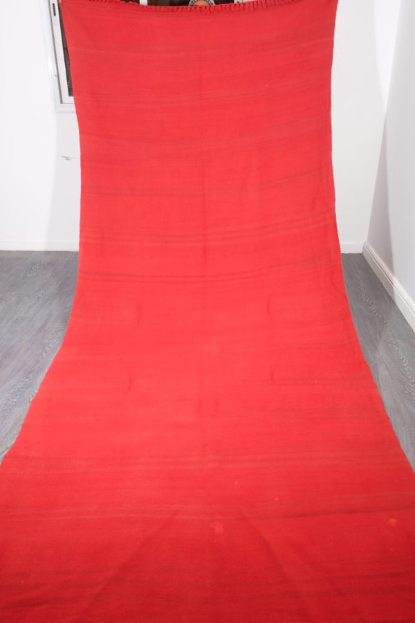 Large red vintage moroccan rug, 11.8 ft x 4.98 ft