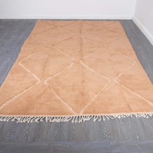 Moroccan rug peach , beni Ourain rug, 9,67 ft x 6.4 ft