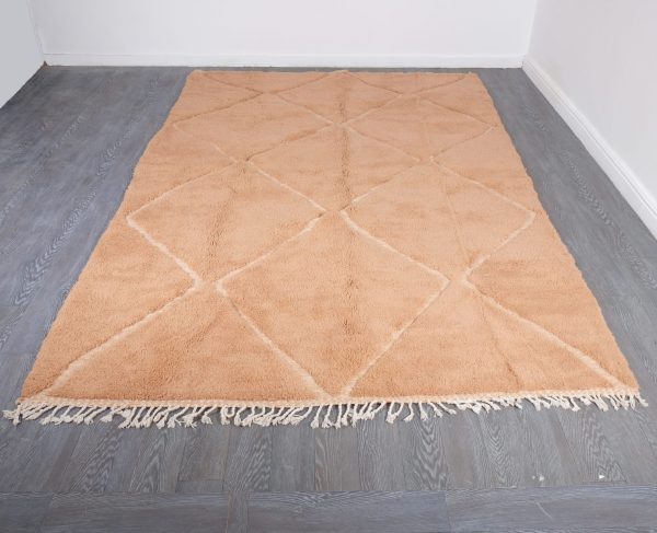 Moroccan rug peach , beni Ourain rug, 9,67 ft x 6.4 ft