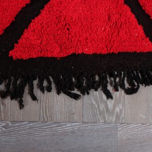 Red beni Ourain rug 9.94 ft x 6.75 ft