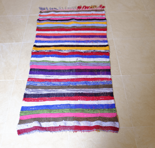 Small Moroccan Boucherouite Rug, 4.69 ft x 2.39 ft