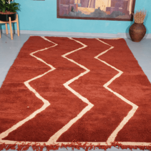 Brown beni Ourain rug 9.94 ft x 6.29 ft