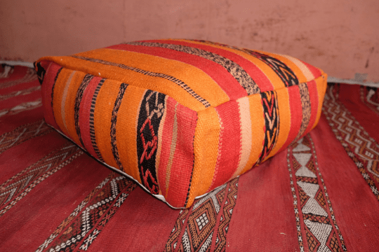 Colored Square Moroccan Handmade Pillow 23” x 23” x 8"