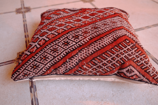 Vintage Pillow pouf kilim 18” x 18”