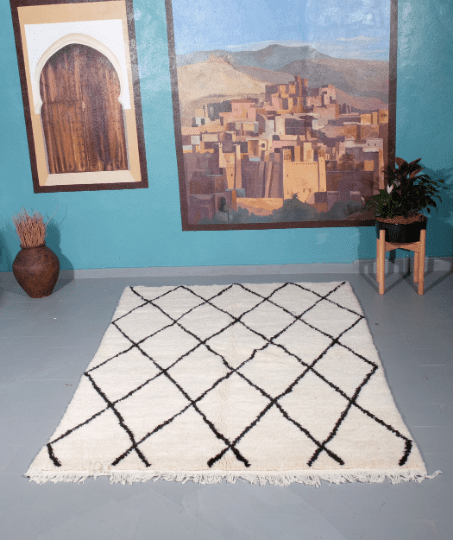 Beni ourain rug 7.70 ft x 4.92 ft