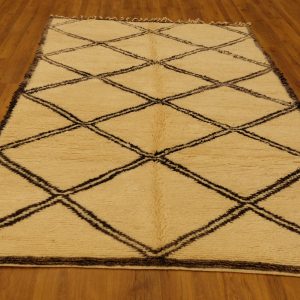 Authentic art deco Beni Ourain rug 10.2x5.77 ft