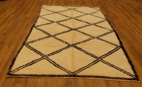 Authentic art deco Beni Ourain rug 10.2x5.77 ft