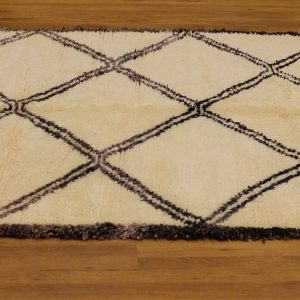 Authentic art deco Beni Ourain rug 10.2x5.77 ft