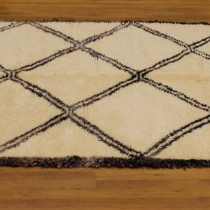 Authentic art deco Beni Ourain rug 10.2x5.77 ft