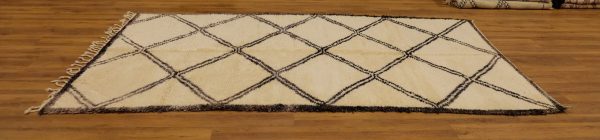 Authentic art deco Beni Ourain rug 10.2x5.77 ft