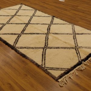 Authentic art deco Beni Ourain rug 10.2x5.77 ft