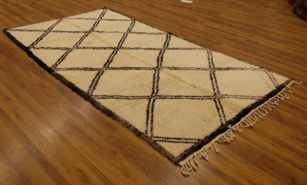 Authentic art deco Beni Ourain rug 10.2x5.77 ft