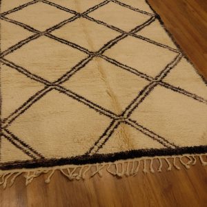 Authentic art deco Beni Ourain rug 10.2x5.77 ft