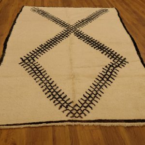 Authentic Beni ourain rug, 9 ft x 5.7 ft, Art Deco Rug, Wool Moroccan rug, Vintage Beni Ourain rug, Handmade Berber Rug, Beniourain