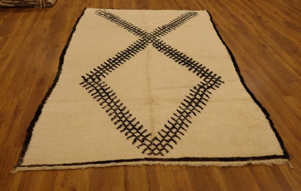 Authentic Beni ourain rug, 9 ft x 5.7 ft, Art Deco Rug, Wool Moroccan rug, Vintage Beni Ourain rug, Handmade Berber Rug, Beniourain