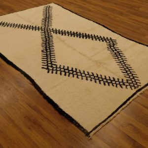 Authentic Beni ourain rug, 9 ft x 5.7 ft, Art Deco Rug, Wool Moroccan rug, Vintage Beni Ourain rug, Handmade Berber Rug, Beniourain