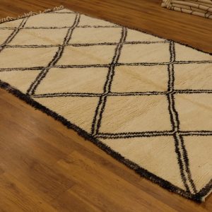 Authentic art deco Beni Ourain rug 10.2x5.77 ft