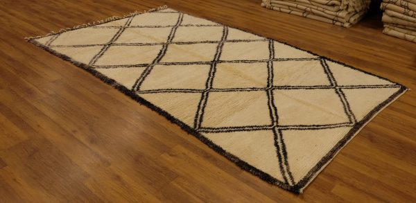 Authentic art deco Beni Ourain rug 10.2x5.77 ft