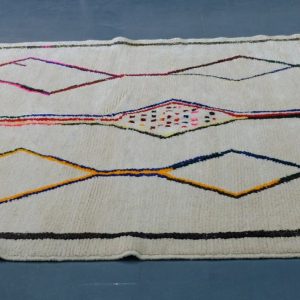 Large  Handmade Rug 8.85 ft x6.65 ft - Geometric Mrirt Colored Rug - Traditional Rug Beni -Art Deco Rug - Handmade Berber Rug