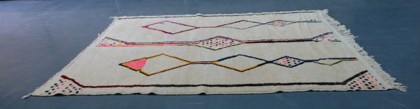 Large  Handmade Rug 8.85 ft x6.65 ft - Geometric Mrirt Colored Rug - Traditional Rug Beni -Art Deco Rug - Handmade Berber Rug