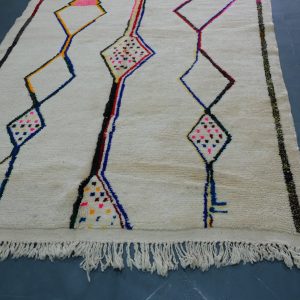 Large  Handmade Rug 8.85 ft x6.65 ft - Geometric Mrirt Colored Rug - Traditional Rug Beni -Art Deco Rug - Handmade Berber Rug