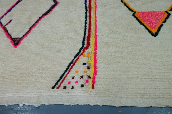 Large  Handmade Rug 8.85 ft x6.65 ft - Geometric Mrirt Colored Rug - Traditional Rug Beni -Art Deco Rug - Handmade Berber Rug