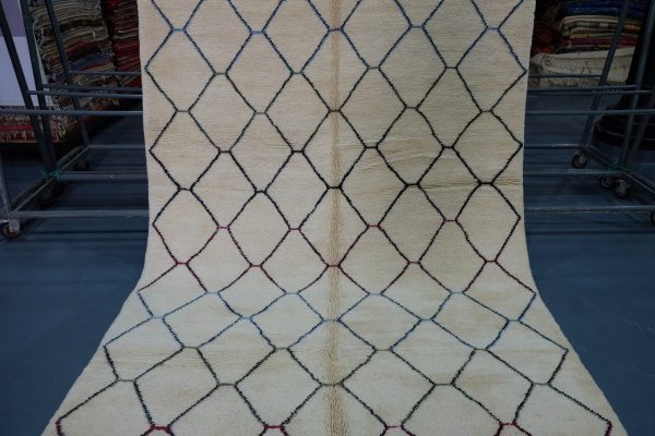 Large Colored Beni Mrirt rug, 10 ft x 6.39ft ft, Art Deco Rug, Wool Moroccan rug, , Handmade Berber Rug, Geometric Berber Rug from Morocco