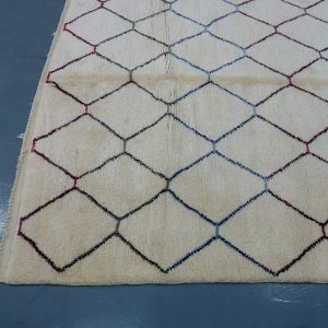 Large Colored Beni Mrirt rug, 10 ft x 6.39ft ft, Art Deco Rug, Wool Moroccan rug, , Handmade Berber Rug, Geometric Berber Rug from Morocco