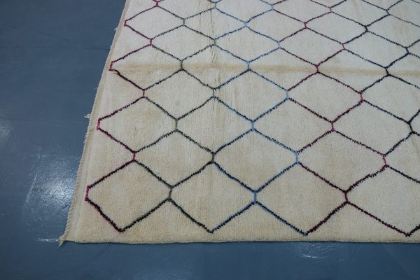 Large Colored Beni Mrirt rug, 10 ft x 6.39ft ft, Art Deco Rug, Wool Moroccan rug, , Handmade Berber Rug, Geometric Berber Rug from Morocco