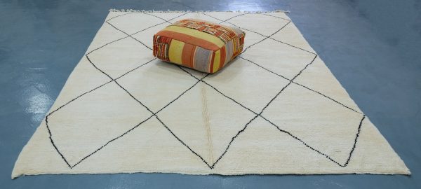 Large authentic Beni ourain rug, 9.84ft x 7.31 ft, Art Deco Rug, Wool Moroccan rug, Vintage Beni Ourain rug, Handmade Berber Rug, Beniourain
